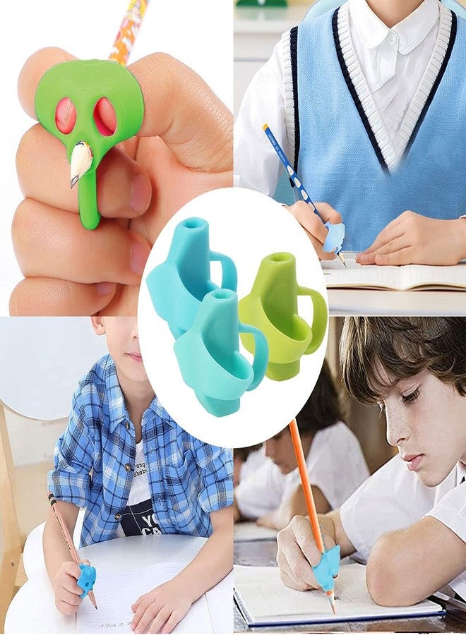 Newvent Silicone Children Pencil Writing Aid Gripper Set | Two Finger Posture correction Tool With Non-Slip Grip (Pack Of 4) - Image 2